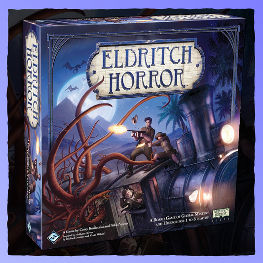 Eldritch Horror - A Board Game of Global Mystery Retrograde Collectibles Arkham Horror Files, Board Game, Co-op, Cosmic Horror, Cthulhu, Eldritch, Fantasy Flight Games, Horr Board Games 