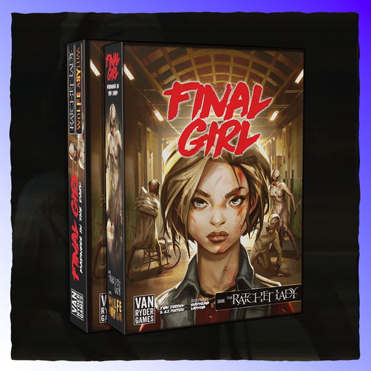 Final Girl - Madness in the Dark | Wolfe Asylum [Series 2] Retrograde Collectibles Analogue, Asylum, Board Game, Horror, M Rated, Movies, Ratchet, Single Player, Slasher, Tabletop, Va Board Games 