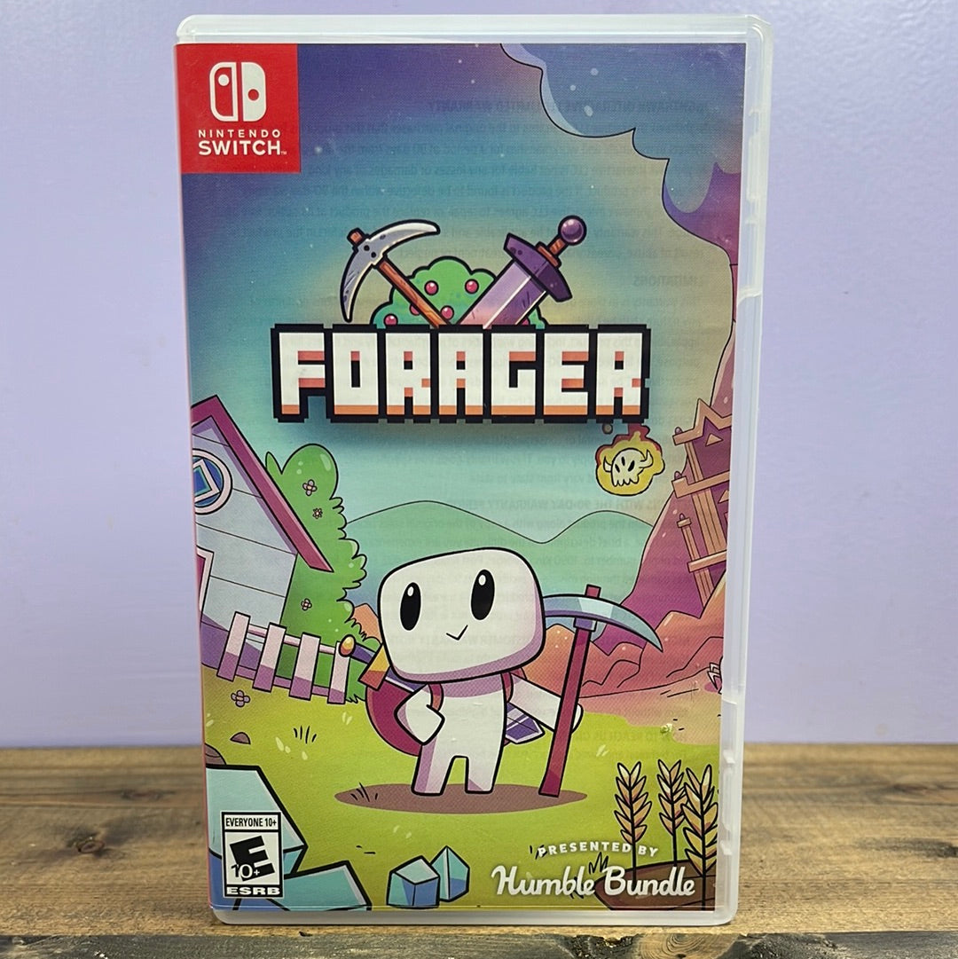 NINTENDO SWITCH - FORAGER Retrograde Collectibles 2D, CIB, Farm Simulator, Forager, Gathering, Harvest, Hop Frog, Humble Bundle, Indie, Nighthawk Inte Preowned Video Game