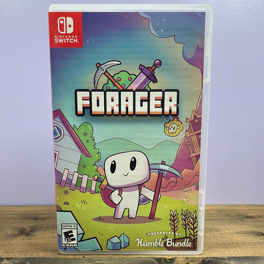 NINTENDO SWITCH - FORAGER Retrograde Collectibles 2D, CIB, Farm Simulator, Forager, Gathering, Harvest, Hop Frog, Humble Bundle, Indie, Nighthawk Inte Preowned Video Game 