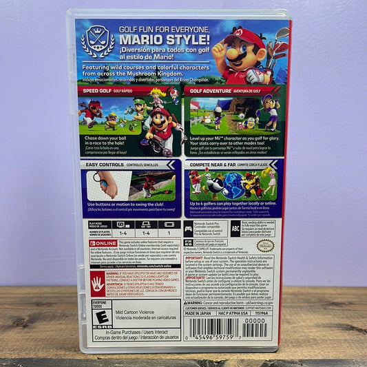 NINTENDO SWITCH - MARIO GOLF SUPER RUSH Retrograde Collectibles Adventure, CIB, E Rated, Golf, Mario Golf Series, Multiplayer, Nintendo, Nintendo Switch, Sports, Su Preowned Video Game