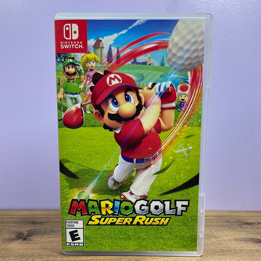 NINTENDO SWITCH - MARIO GOLF SUPER RUSH Retrograde Collectibles Adventure, CIB, E Rated, Golf, Mario Golf Series, Multiplayer, Nintendo, Nintendo Switch, Sports, Su Preowned Video Game