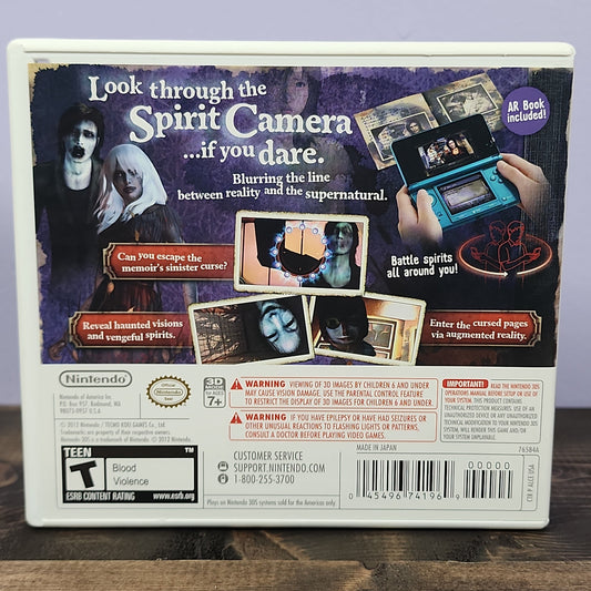 Nintendo 3DS - Spirit Camera: The Cursed Memoir Retrograde Collectibles 3DS, AR, Camera, CIB, Horror, Nintendo 3DS, Survival, T Rated, Tecmo Koei Preowned Video Game