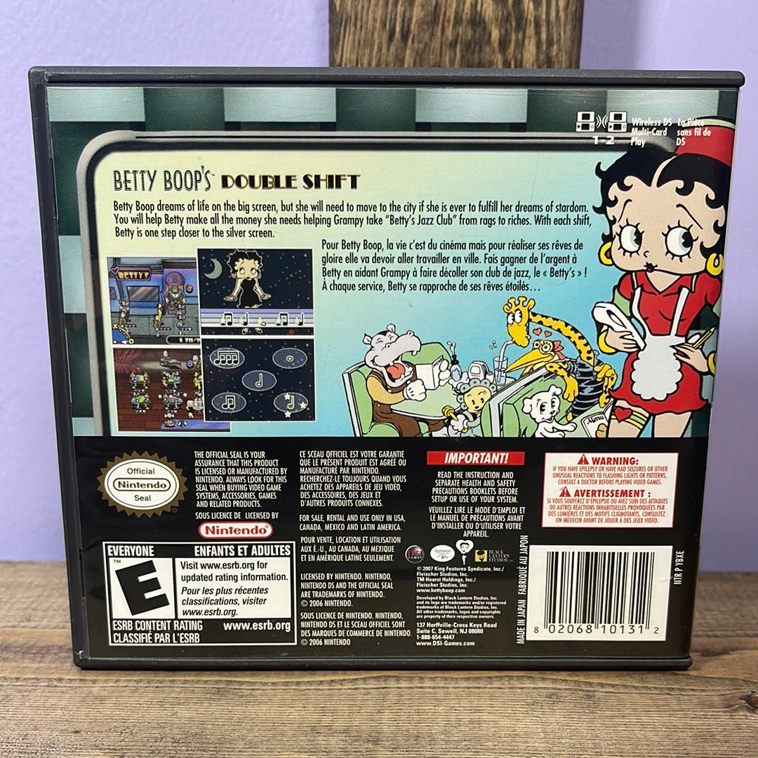 Nintendo DS - Betty Boop's Double Shift Retrograde Collectibles Betty Boop, CIB, DSI Games, E Rated, Nintendo DS, Puzzle Preowned Video Game