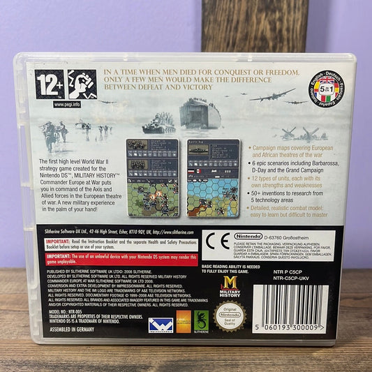 Nintendo DS - Commander: Europe at War Retrograde Collectibles CIB, Combat, Europe, History, Military, Nintendo DS, PAL Version, Strategy, War Preowned Video Game 