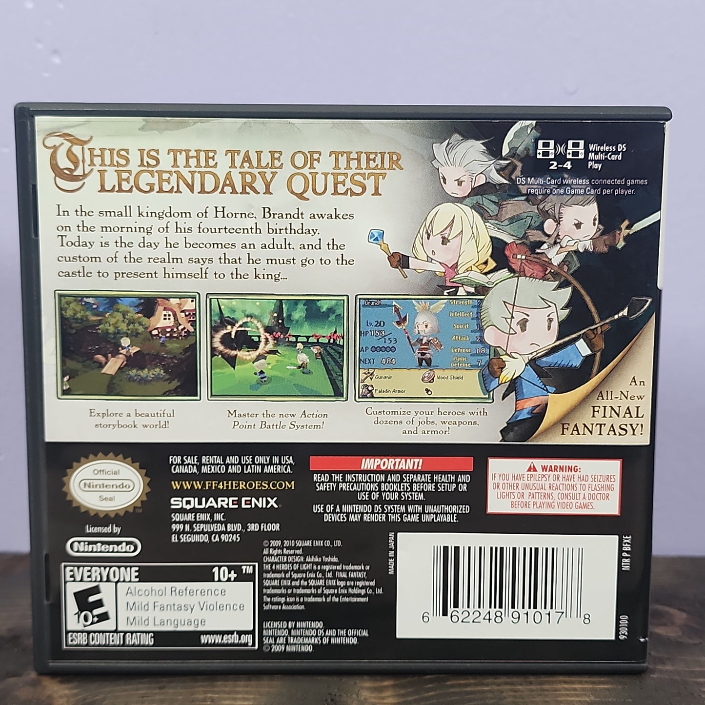Nintendo DS - Final Fantasy: The 4 Heroes of Light Retrograde Collectibles CIB, DS, E10 Rated, Final Fantasy, JRPG, Nintendo, Nintendo DS, Roleplaying Game, RPG, Square Enix Preowned Video Game