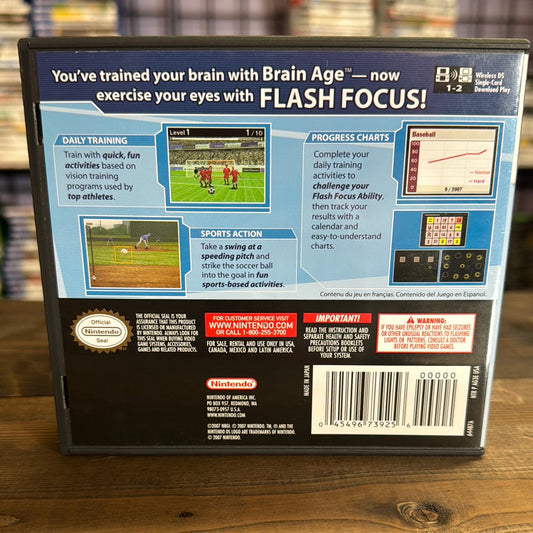 Nintendo DS - Flash Focus Vision Training Retrograde Collectibles Bandai Namco, CIB, DS, E Rated, Edutainment, Flash Focus, Nintendo, Nintendo DS, Sight Training Preowned Video Game 
