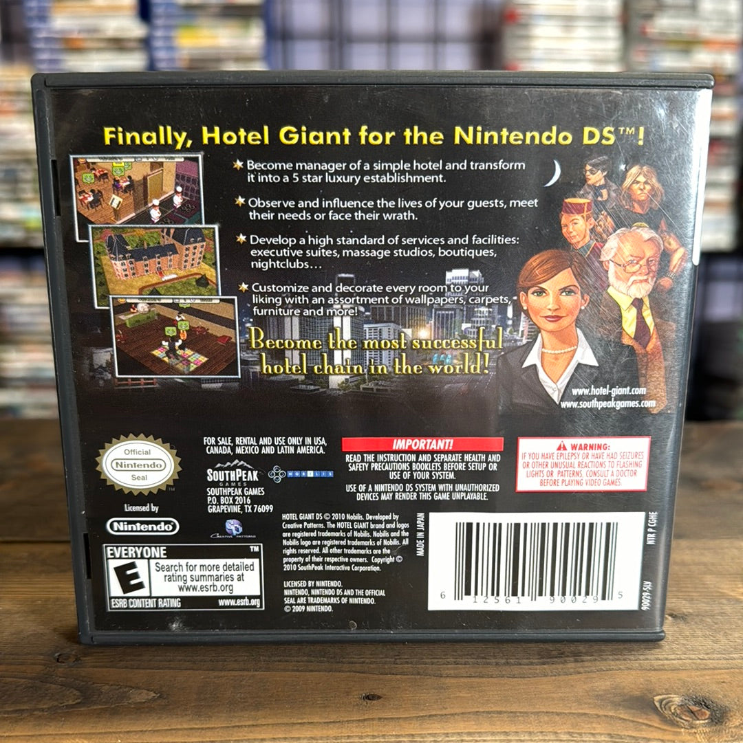 Nintendo DS - Hotel Giant DS Retrograde Collectibles CIB, DS, E Rated, Enlight Software, Hotel, Nintendo DS, Simulation, SouthPeak Games, Tycoon Preowned Video Game
