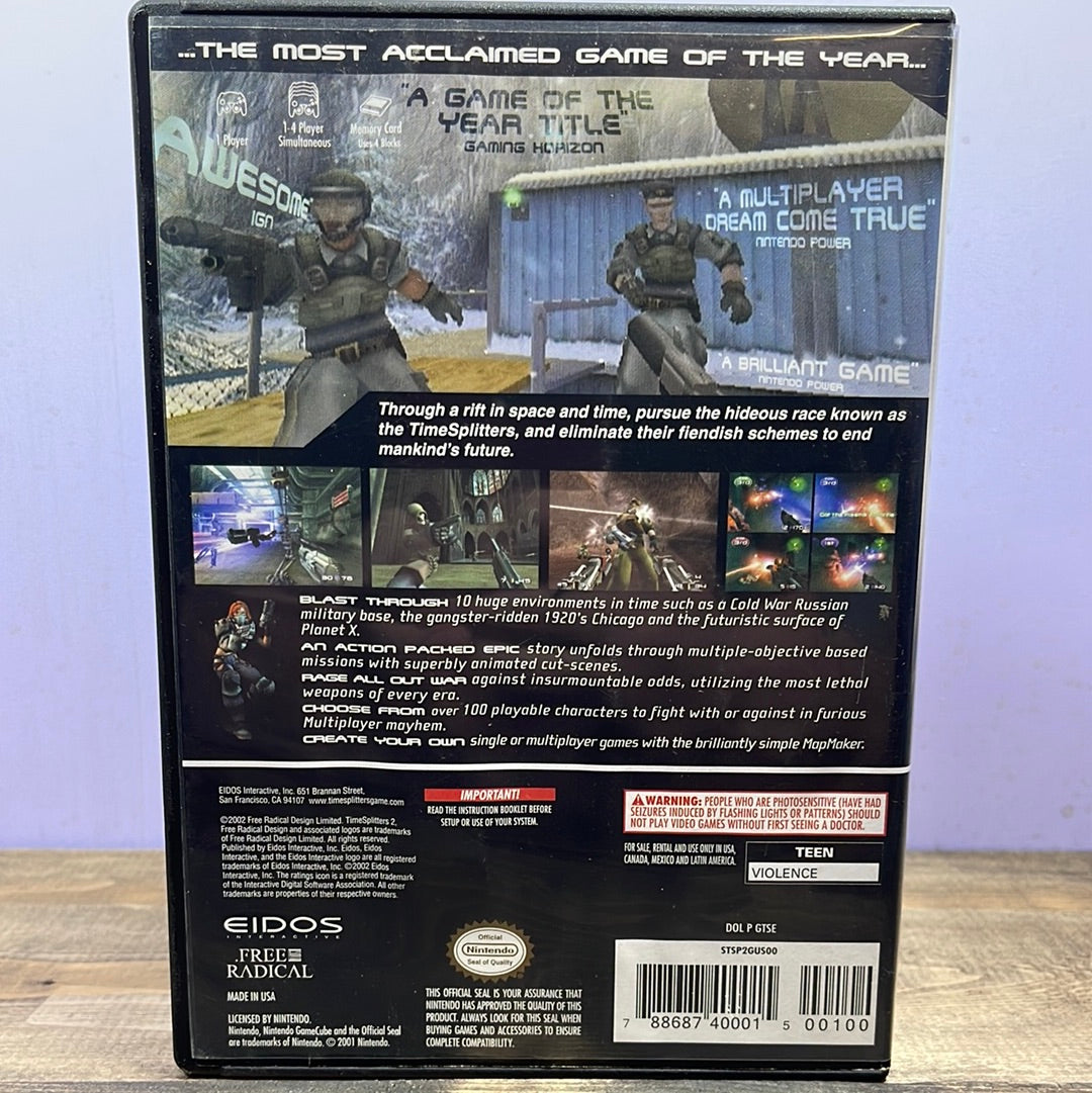 Nintendo Gamecube - TimeSplitters 2 Retrograde Collectibles CIB, First Person Shooter, Gamecube, Nintendo Gamecube, Shooter, Teen Rated Preowned Video Game