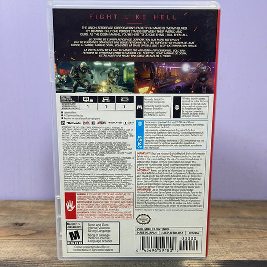 Nintendo Switch - DOOM Retrograde Collectibles Action, Bethesda, Certain Affinity, CIB, Horror, id software, Multiplayer, Nintendo Switch, RPG, Sci Preowned Video Game