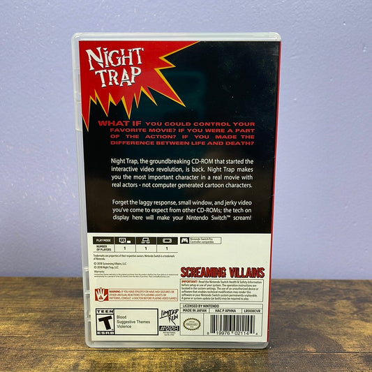 Nintendo Switch - Night Trap Retrograde Collectibles CIB, FMV, Horror, Limited Run, Live Action, Nintendo Switch, Screaming Villains, Switch, Vampires Preowned Video Game 