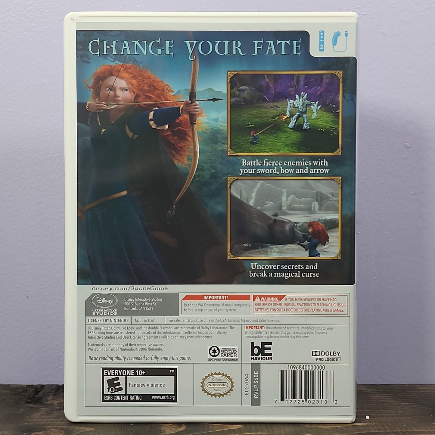 Nintendo Wii - Brave Retrograde Collectibles Action, Adventure, Brave, CIB, Disney, E10+ Rated, Fantasy, Movie Tie-In, Nintendo, Pixar, Wii Preowned Video Game
