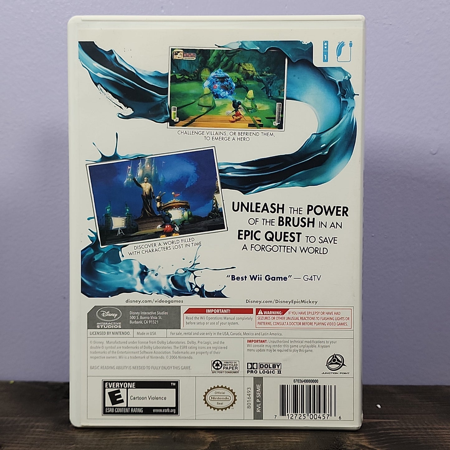 Nintendo Wii - Disney Epic Mickey Retrograde Collectibles 3D, Action, Adventure, CIB, Dark, Disney, E Rated, Junction Point, Nintendo Wii, Platformer, Wii Preowned Video Game