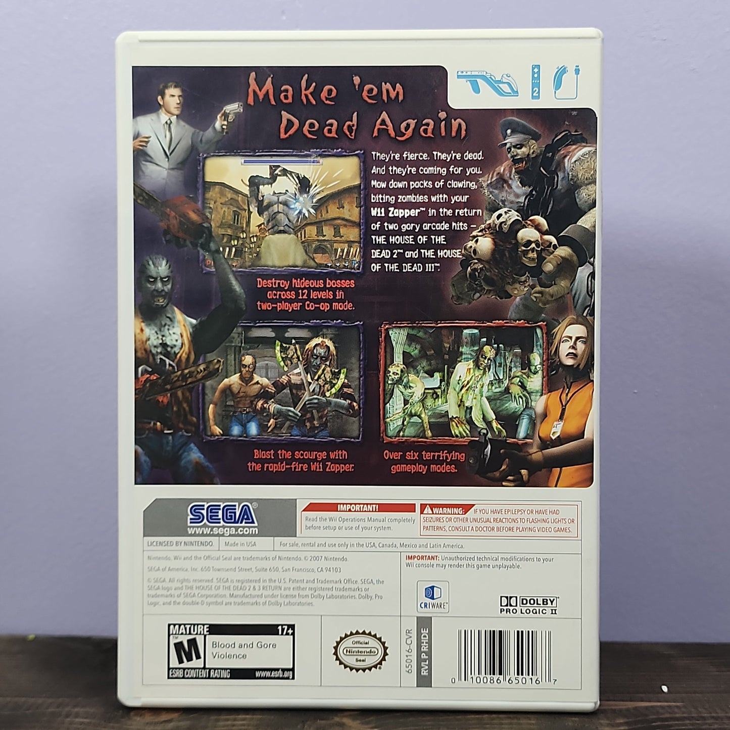 Nintendo Wii - The House of the Dead 2 & 3 Return Retrograde Collectibles Action, Arcade, CIB, Compilation, House of the Dead Series, M Rated, Nintendo Wii, SEGA, Shooter, Wi Preowned Video Game