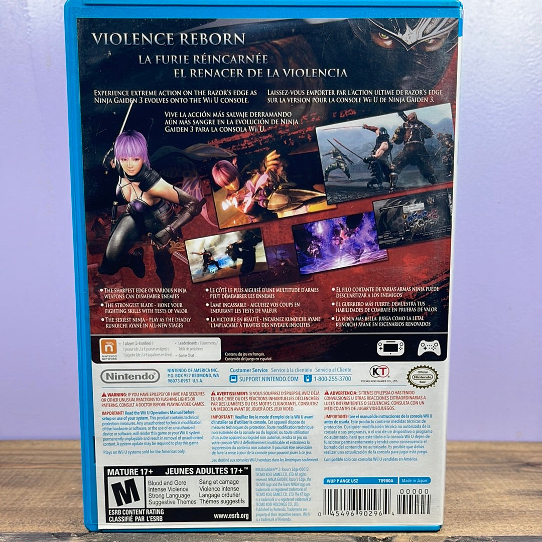 Nintendo Wii U - Ninja Gaiden 3 Razor's Edge Retrograde Collectibles Action, adventure, CIB, M Rated, Nintendo Wii U, platformer, Tecmo Koei Games, Wii U, WiiU Preowned Video Game