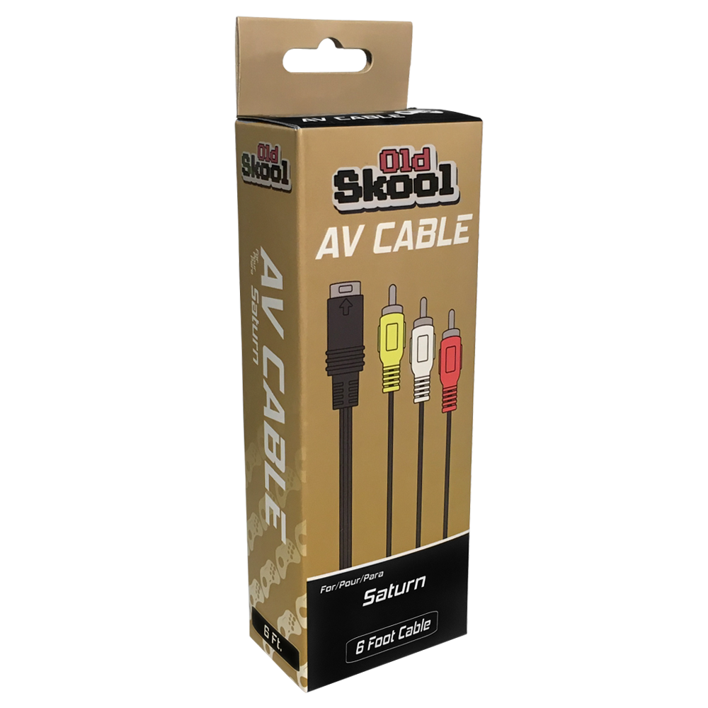 Old Skool | AV CABLE FOR SATURN | 6 FT CABLE Retrograde Collectibles Accessory, AV Cable, Cables, Saturn, Sega Cables