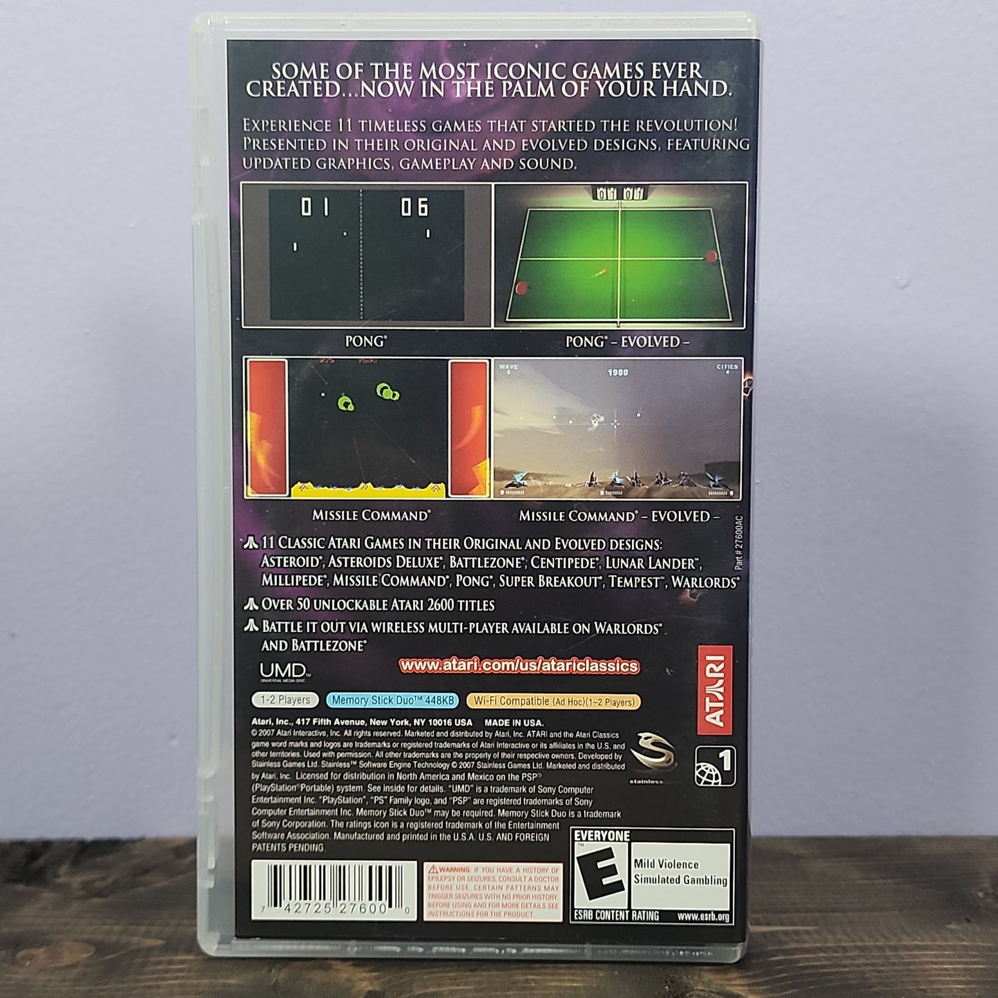 PSP - Atari Classics Evolved Retrograde Collectibles Atari, CIB, Compilation, E Rated, Playstation Portable, PSP, Retro, Stainless Games Preowned Video Game