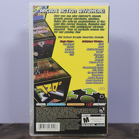 PSP - Midway Arcade Treasures Extended Play Retrograde Collectibles Arcade, CIB, Compilation, Digital Eclipse, M Rated, Midway, Playstation Portable, PSP Preowned Video Game