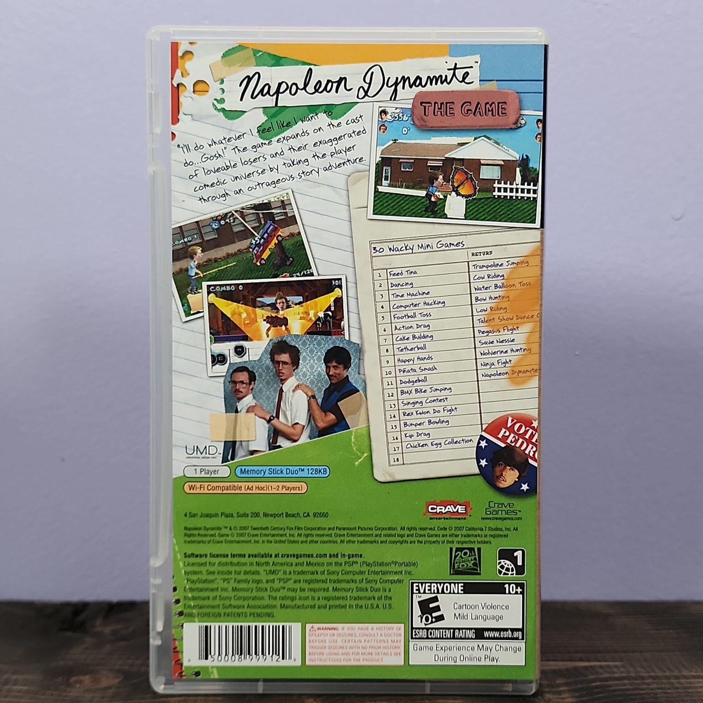 PSP - Napoleon Dynamite: The Game Retrograde Collectibles 7 Studios, CIB, Crave, E10 Rated, Minigames, Napoleon Dynamite, Party, Party Game, Playstation Porta Preowned Video Game