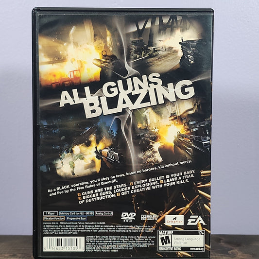 Playstation 2 - Black Retrograde Collectibles Action, CIB, Criterion Games, EA Games, First Person Shooter, First-Person, FPS, M Rated, Playstatio Preowned Video Game