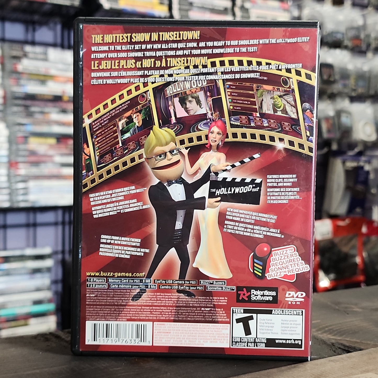 Playstation 2 - Buzz!: The Hollywood Quiz Retrograde Collectibles Buzz, CIB, EyeToy Compatible, Mandatory Peripheral, Movies, Playstation 2, PS2, Quiz, T Rated, Trivi Preowned Video Game