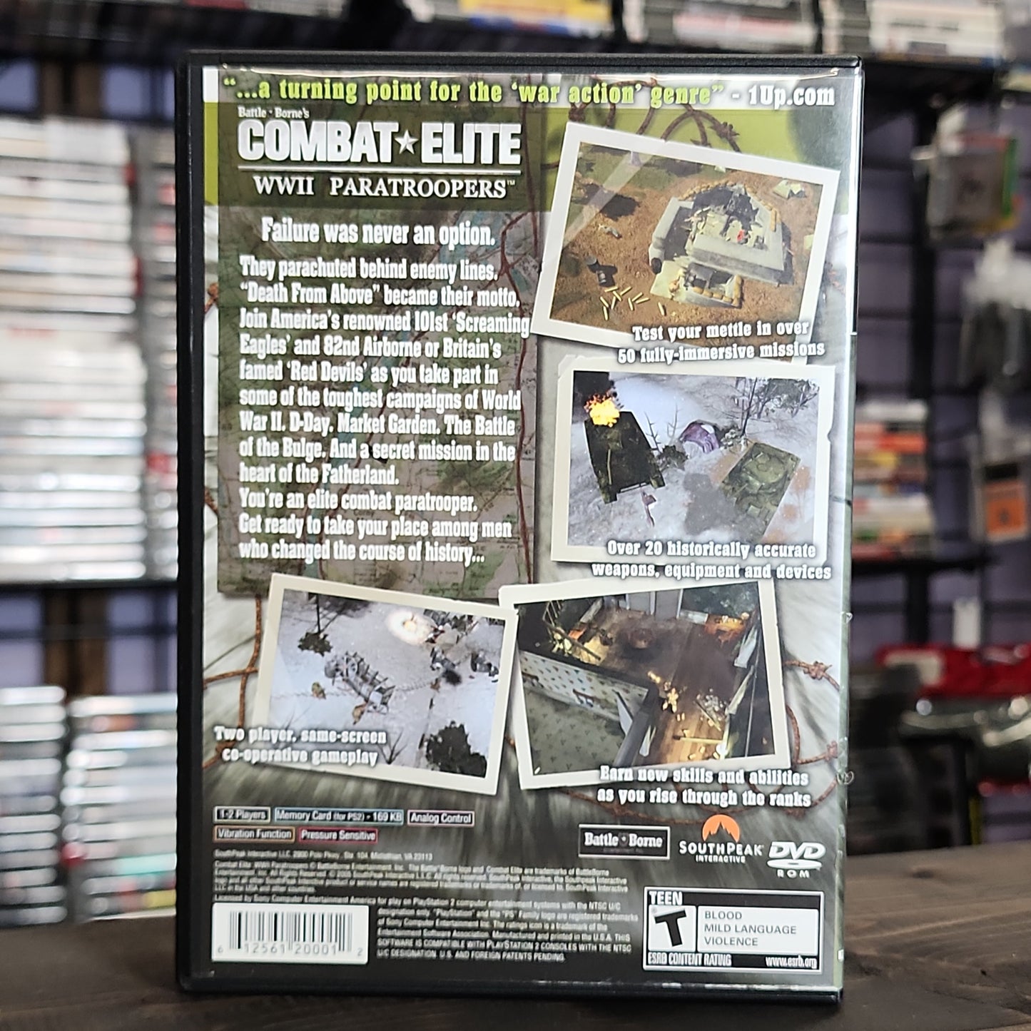Playstation 2 - Combat Elite: WWII Paratroopers Retrograde Collectibles BattleBorne, CIB, Combat Elite, Historical, Military, Playstation 2, PS2, Shooter, South Peak Intera Preowned Video Game