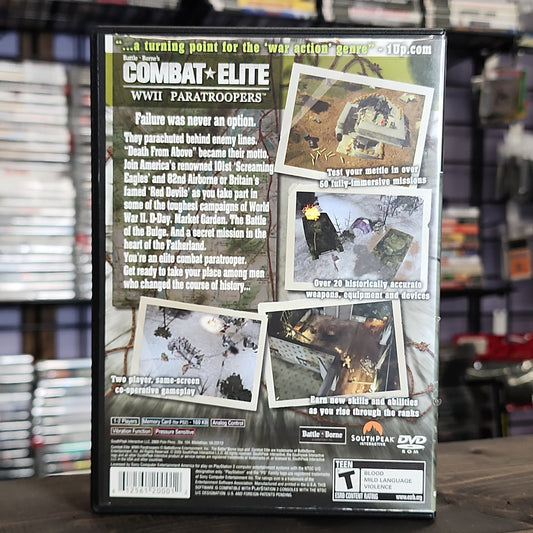 Playstation 2 - Combat Elite: WWII Paratroopers Retrograde Collectibles BattleBorne, CIB, Combat Elite, Historical, Military, Playstation 2, PS2, Shooter, South Peak Intera Preowned Video Game