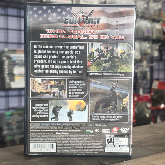 Playstation 2 - Conflict: Global Terror Retrograde Collectibles 2K Games, CIB, Conflict Series, M Rated, Military, Pivotal Games, Playstation 2, PS2, Shooter, Tacti Preowned Video Game