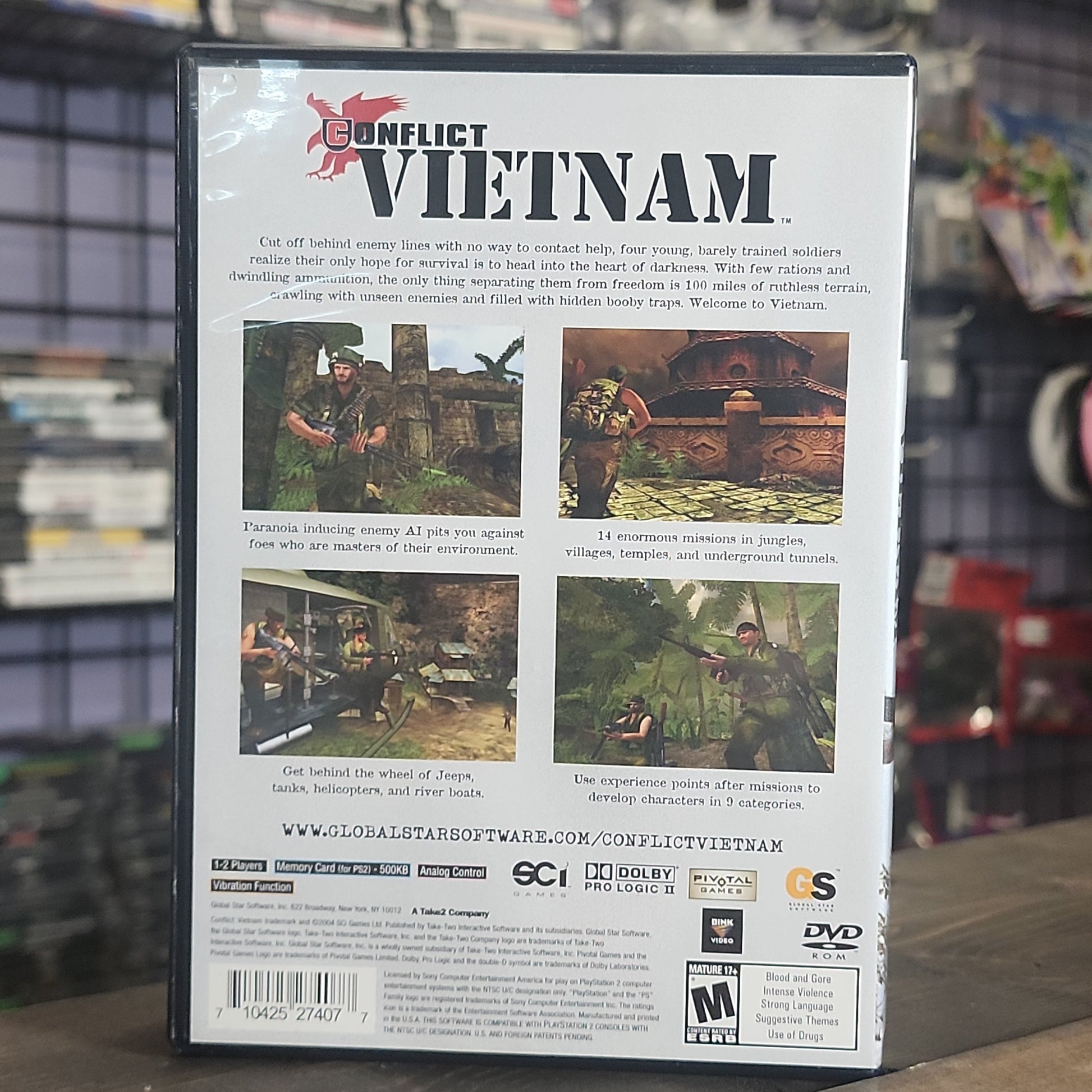Playstation 2 - Conflict: Vietnam Retrograde Collectibles CIB, Conflict Series, Global Star Software, M Rated, Military, Pivotal Games, Playstation 2, PS2, Sh Preowned Video Game