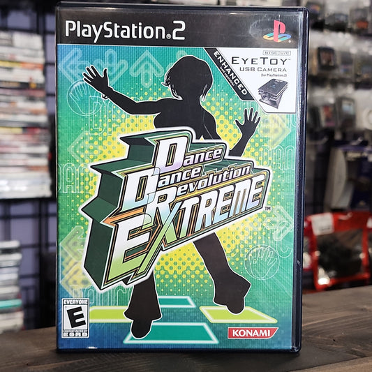 Playstation 2 - Dance Dance Revolution Extreme Retrograde Collectibles CIB, Dance Dance Revolution, Dance Pad Compatible, DDR, E Rated, EyeToy Compatible, KCET, Konami, Mu Preowned Video Game