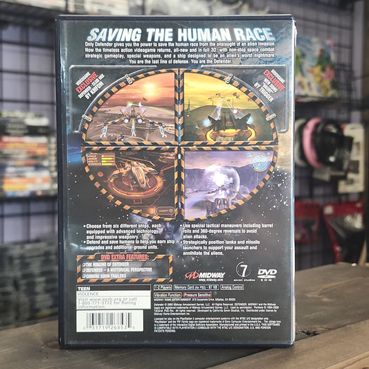 Playstation 2 - Defender Retrograde Collectibles 7 Studios, Arcade, CIB, Defender, Midway, Playstation 2, PS2, Sci-Fi, Science Fiction, Shoot Em Up, Preowned Video Game