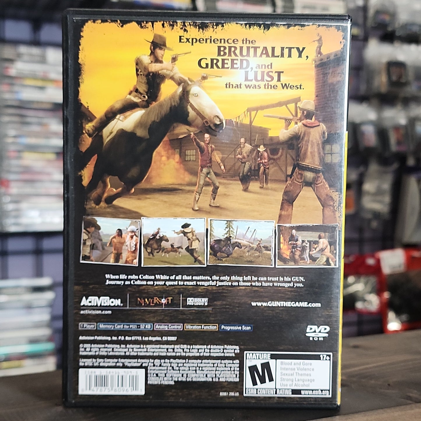 Playstation 2 - Gun Retrograde Collectibles Action, Activision, CIB, Gun, M Rated, Neversoft, Open World, Playstation 2, PS2 Preowned Video Game