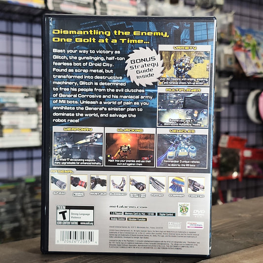 Playstation 2 - Metal Arms: Glitch in the System Retrograde Collectibles CIB, Metal Arms, Playstation 2, PS2, Shooter, Swingin Ape, T Rated, Third Person, Third Person Shoot Preowned Video Game