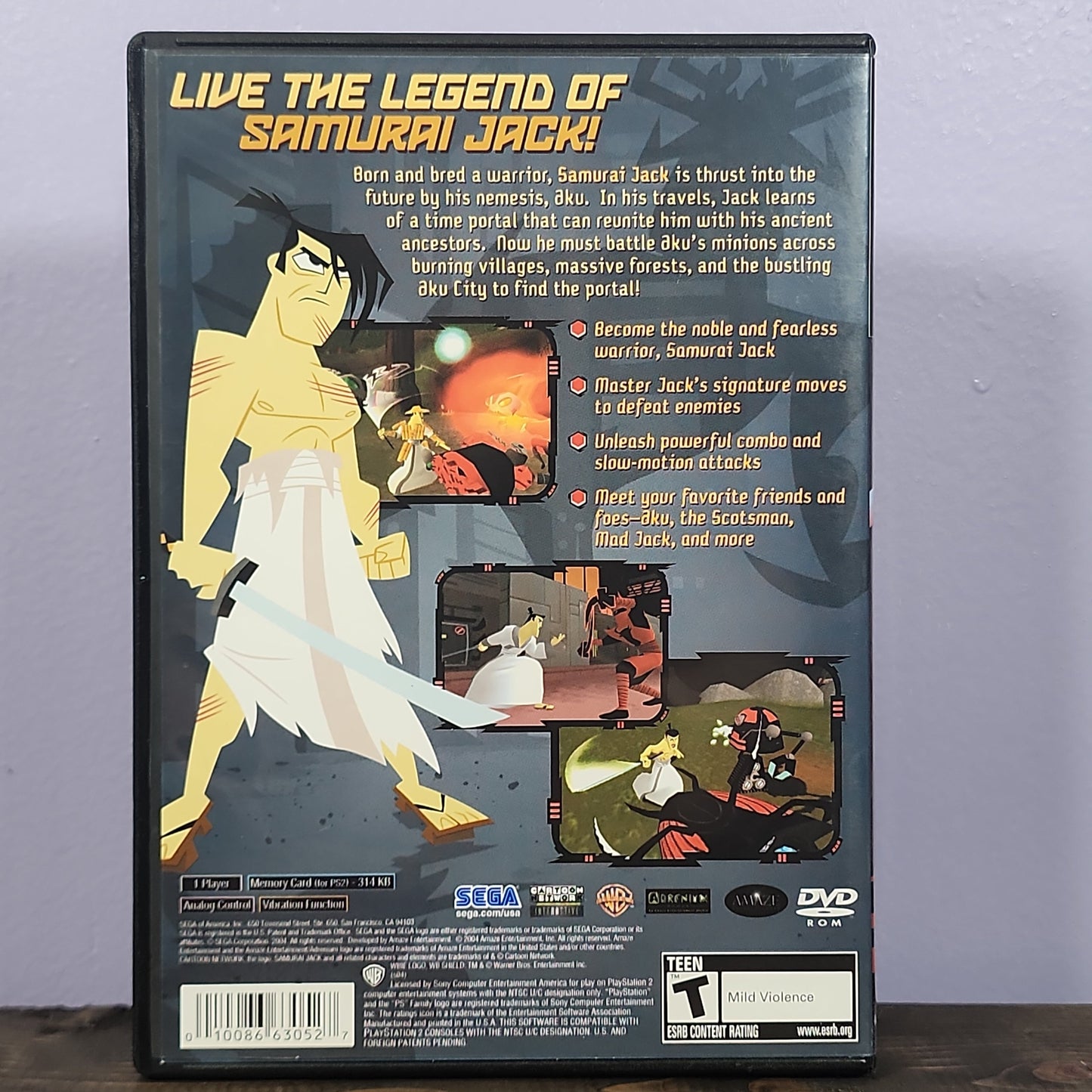 Playstation 2 - Samurai Jack: The Shadow of Aku Retrograde Collectibles Action, Adrenium, Adventure, CIB, Linear, Playstation 2, PS2, Samurai Jack, Sega, T Rated Preowned Video Game