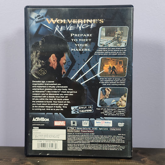 Playstation 2 - X2: Wolverine's Revenge Retrograde Collectibles Action, Activision, Adventure, CIB, GenePool, Marvel, Movie Tie-In, Playstation 2, PS2, Superhero, T Preowned Video Game