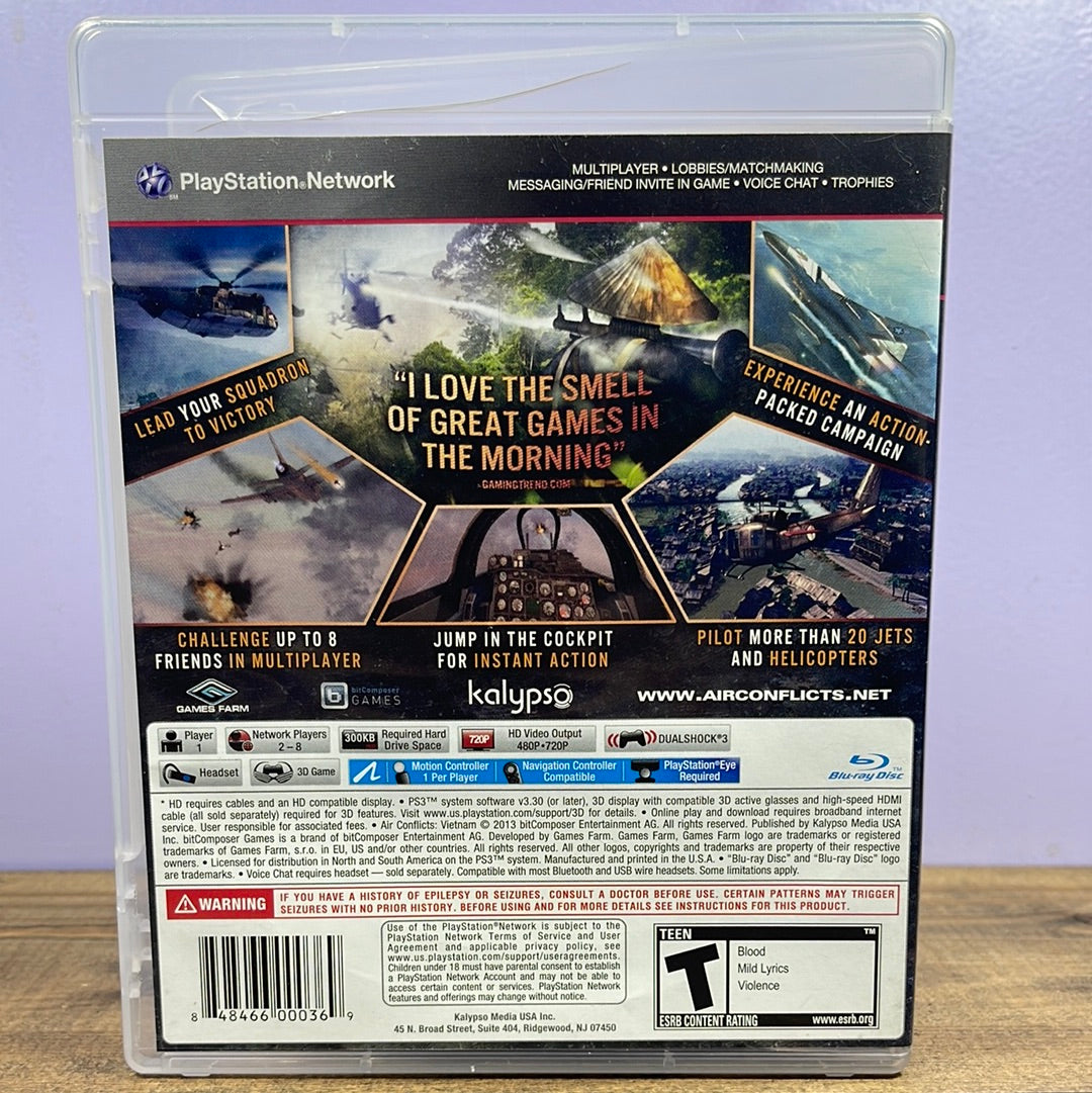 Playstation 3 - Air Conflicts: Vietnam Retrograde Collectibles 3DTV Compatible, Action, CIB, Flight, Games Farm, History, Kalypso, Military, Playstation 3, PS3, Si Preowned Video Game 