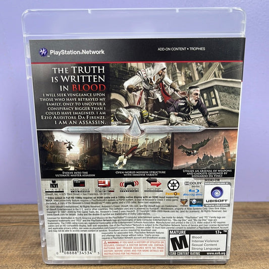 Playstation 3 - Assassin's Creed II Retrograde Collectibles Action, Adventure, Assassin, Assassin's Creed Series, CIB, Ezio, History, M Rated, Open World, Parko Preowned Video Game