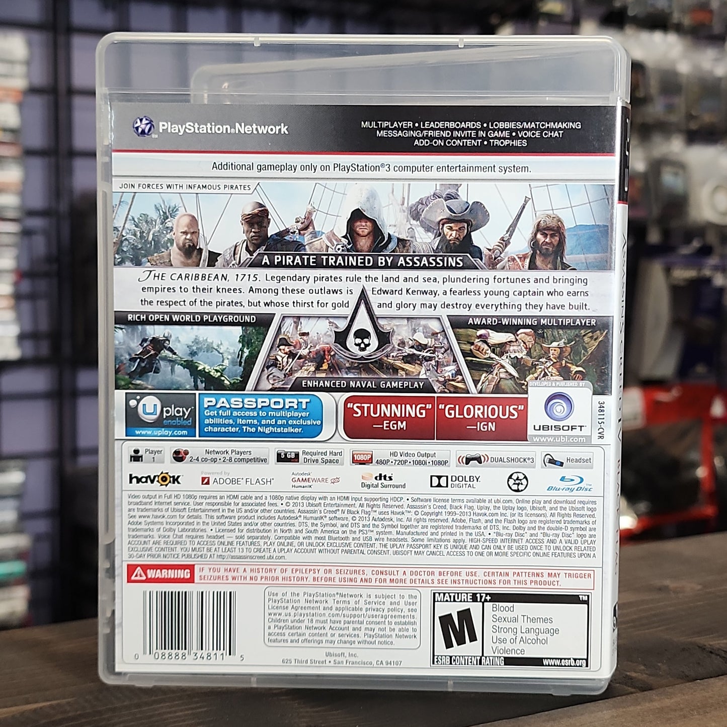 Playstation 3 - Assassin's Creed IV: Black Flag Retrograde Collectibles Action, Adventure, Assassin's Creed Series, CIB, History, M Rated, Open World, Parkour, Pirates, Pla Preowned Video Game