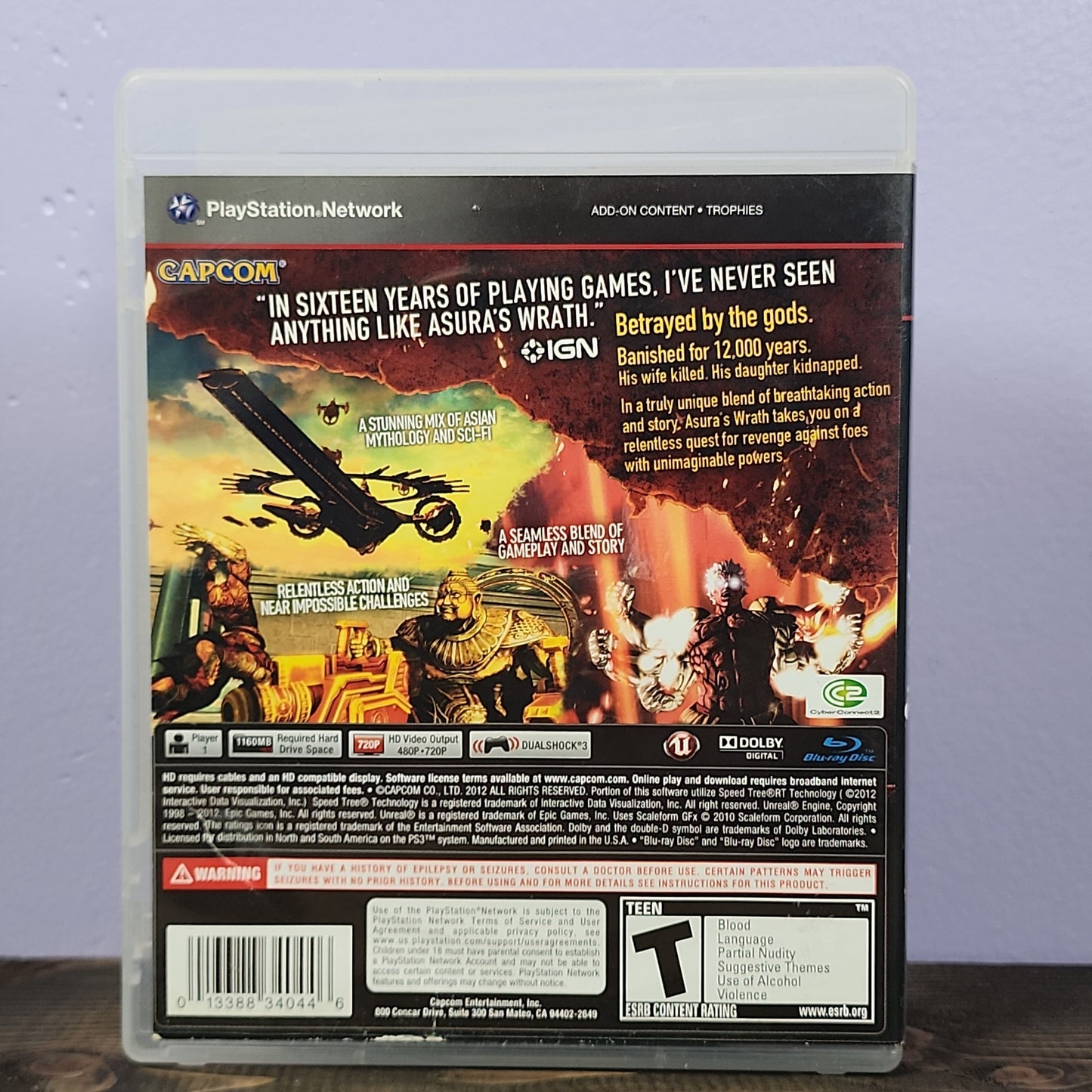 Playstation 3 - Asura's Wrath Retrograde Collectibles Action, Adventure, Capcom, CIB, CyberConnect2, Fantasy, Playstation 3, PS3, T Rated Preowned Video Game