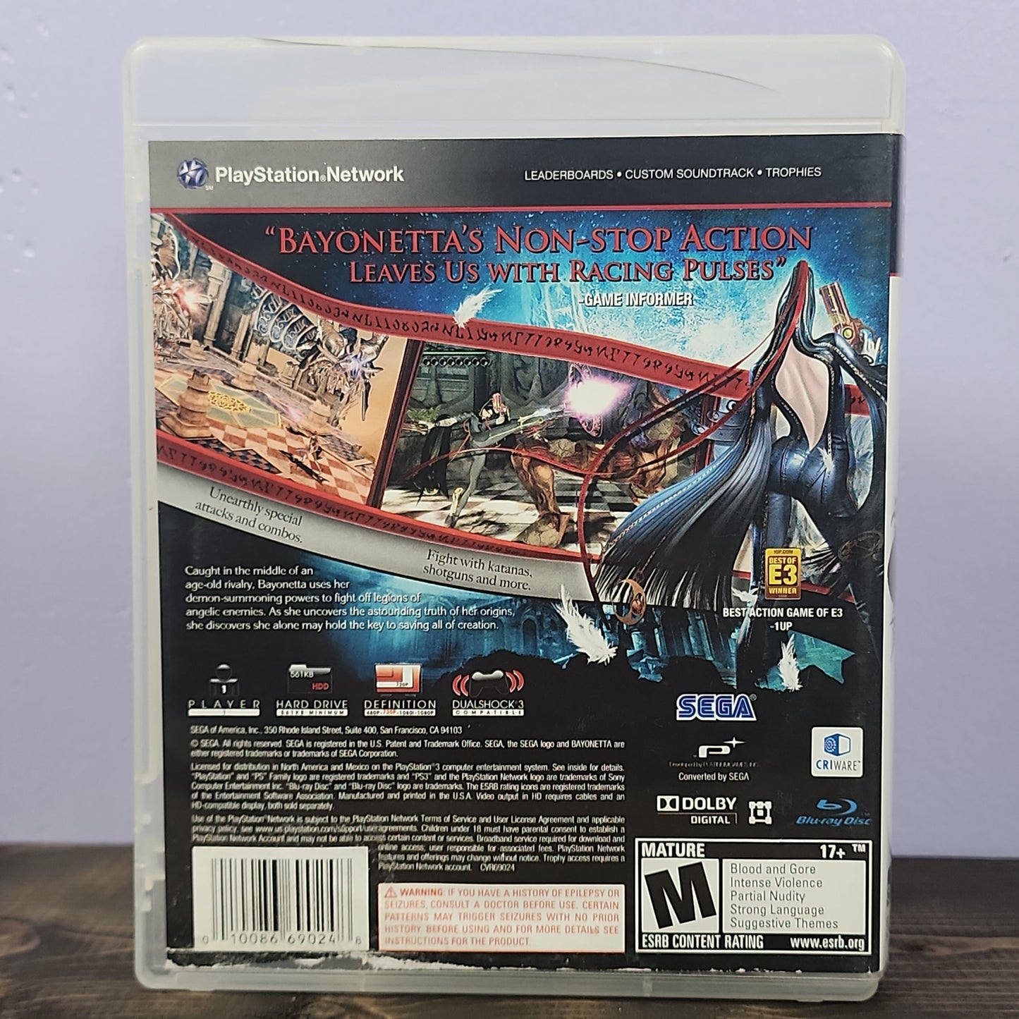 Playstation 3 - Bayonetta Retrograde Collectibles Action, Bayonetta Series, Female Protagonist, Hack and Slash, Hideki Kamiya, M Rated, PlatinumGames, Preowned Video Game