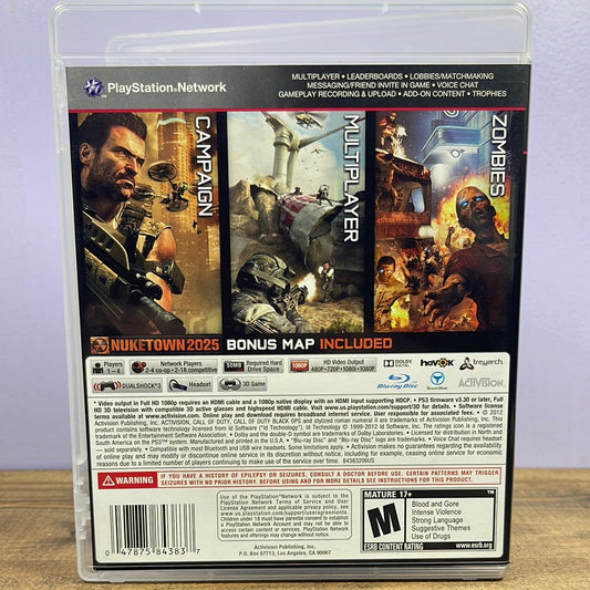 Playstation 3 - Call of Duty: Black Ops II Retrograde Collectibles Activision, Call of Duty Series, CIB, COD, First Person Shooter, Military, Multiplayer, Playstation Preowned Video Game