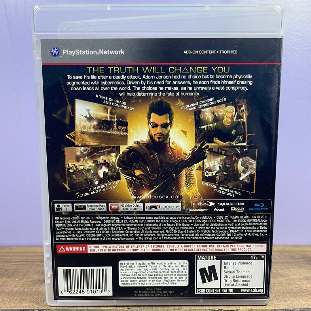 Playstation 3 - Deus Ex: Human Revolution Retrograde Collectibles Action, Adam Jensen, CIB, Cyberpunk, Deus Ex Series, Eidos, Eidos Montreal, FPS, M Rated, Playstatio Preowned Video Game
