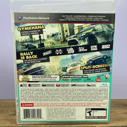 Playstation 3 - Dirt 3 Retrograde Collectibles Automobile, CIB, Codemasters, Dirt Series, Driving, Offroad, Playstation 3, PS3, Racing, Rally, Simu Preowned Video Game