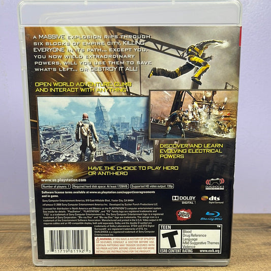 Playstation 3 - Infamous Retrograde Collectibles Action, Adventure, CIB, Cole MacGrath, Infamous Series, Open World, Playstation 3, PS3, Sci-Fi, Sony Preowned Video Game