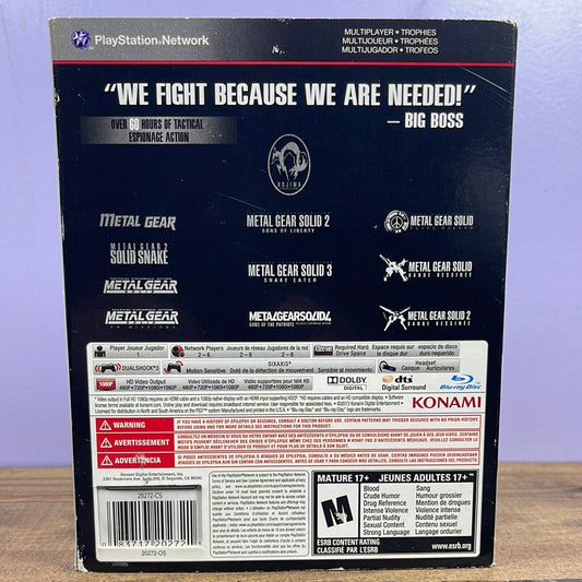 Playstation 3 - Metal Gear Solid: The Legacy Collection Retrograde Collectibles Action, Adventure, CIB, Compilation, Exploration, Hideo Kojima, Kojima Productions, Konami, M Rated, Preowned Video Game