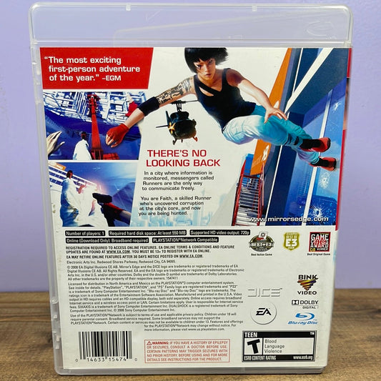 Playstation 3 - Mirror's Edge Retrograde Collectibles Action, Adventure, CIB, DICE, EA, Female Protagonist, First Person, Parkour, Playstation 3, PS3, Puz Preowned Video Game