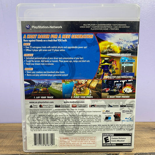 Playstation 3 - ModNation Racers Retrograde Collectibles CIB, Driving, E Rated, Kart Racing, Playstation 3, PS3, Racing, SCEA, Sony Computer Entertainment Preowned Video Game