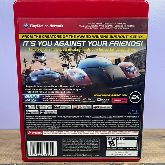 Playstation 3 - Need For Speed: Hot Pursuit Retrograde Collectibles Automobile, CIB, Criterion Games, Driving, E10 Rated, EA, Need For Speed Series, NFS, Playstation 3, Preowned Video Game