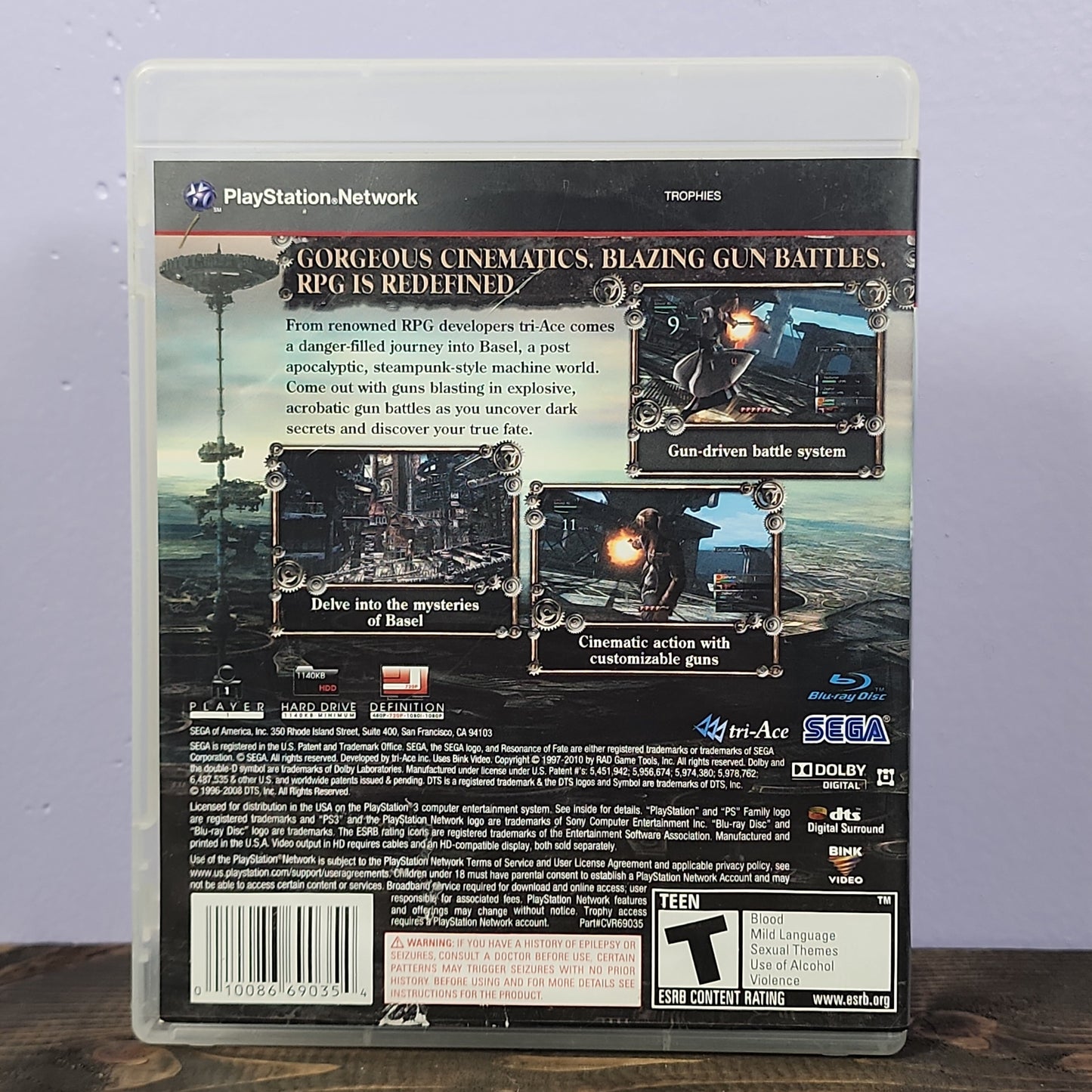 Playstation 3 - Resonance of Fate Retrograde Collectibles CIB, JRPG, Playstation, Playstation 3, PS3, RPG, SEGA, T Rated, Tri-Ace Preowned Video Game