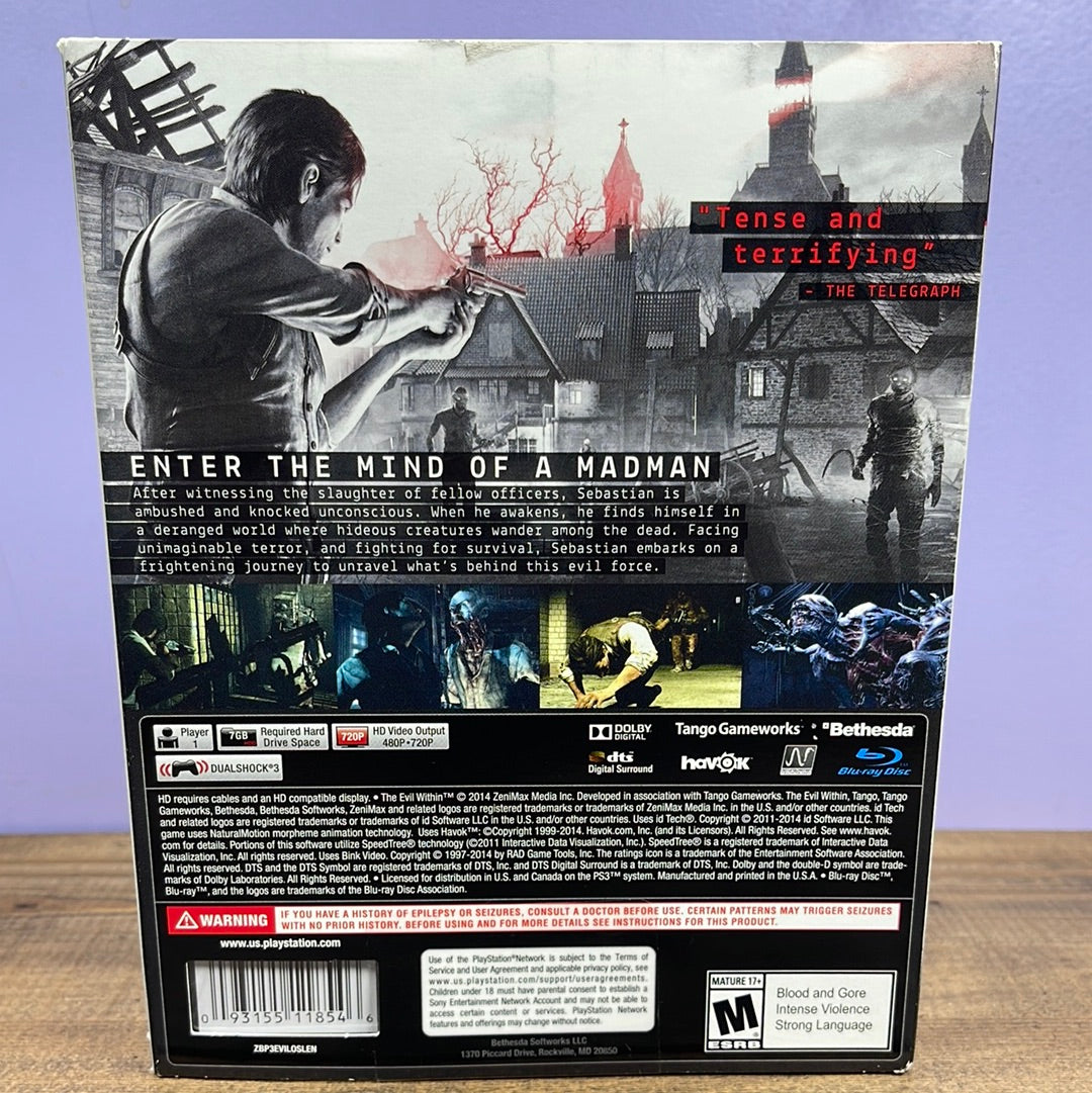 Playstation 3 - The Evil Within Retrograde Collectibles Action, Adventure, Bethesda, CIB, Horror, M Rated, Playstation 3, PS3, Survival, Tango Gameworks, Th Preowned Video Game